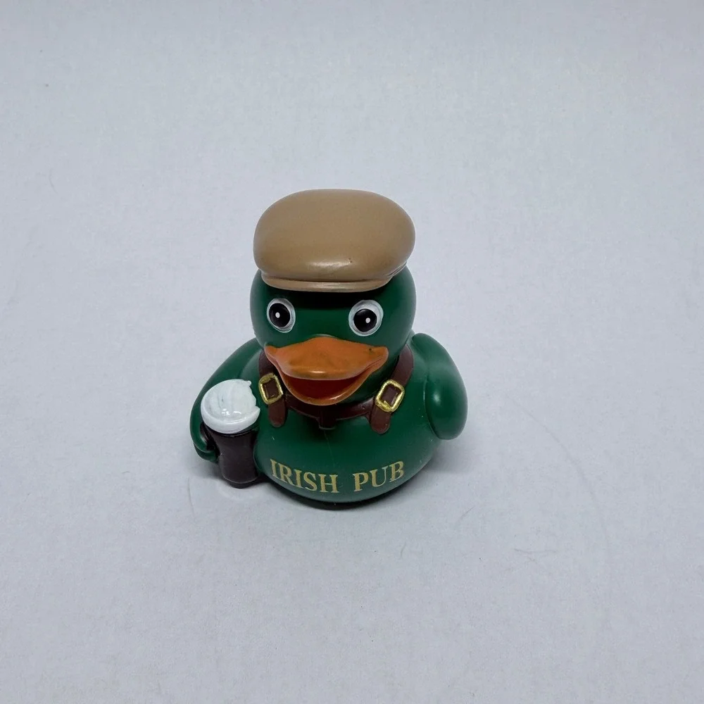 Irish Pub Rubber Duck Green St Patricks Day Novelty Collectible Flat Cap Pint